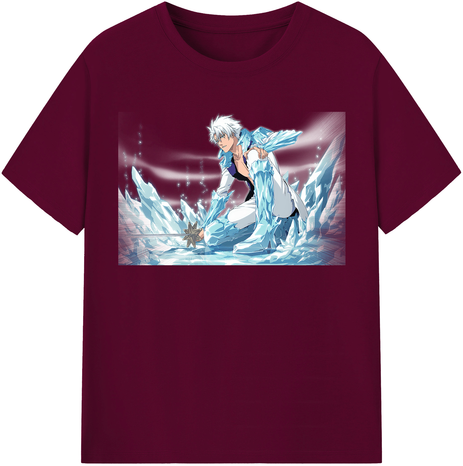 （画像用） ブリーチ 日番谷冬獅郎（ひつがや とうしろう） BLEACH Hitsugaya Toushirou レディースカジュアルプリントTシャツ（綿100％）